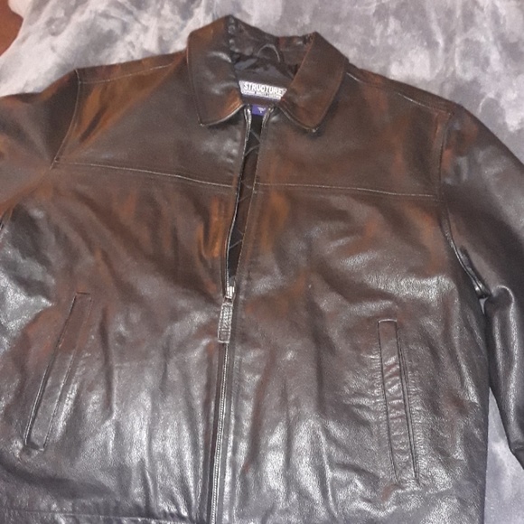 Structure Leather Jacket - Picture 2 of 4